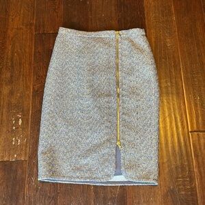 J.Crew lavender Gold Sparkle Tweed Zip Front Skirt size 6 pencil Christmas ready